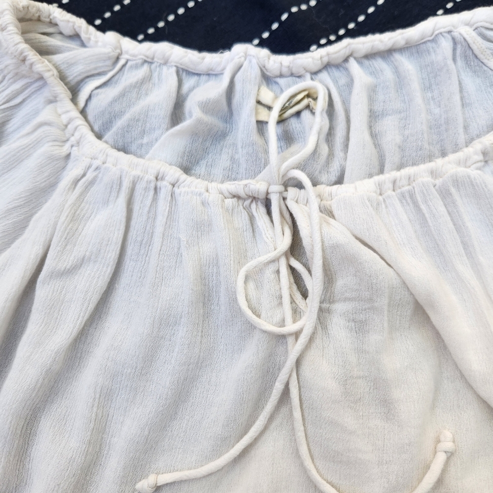 Denim & Supply Ralph Lauren Peasant Boho Blouse Cream Size Medium - Picture 4 of 8